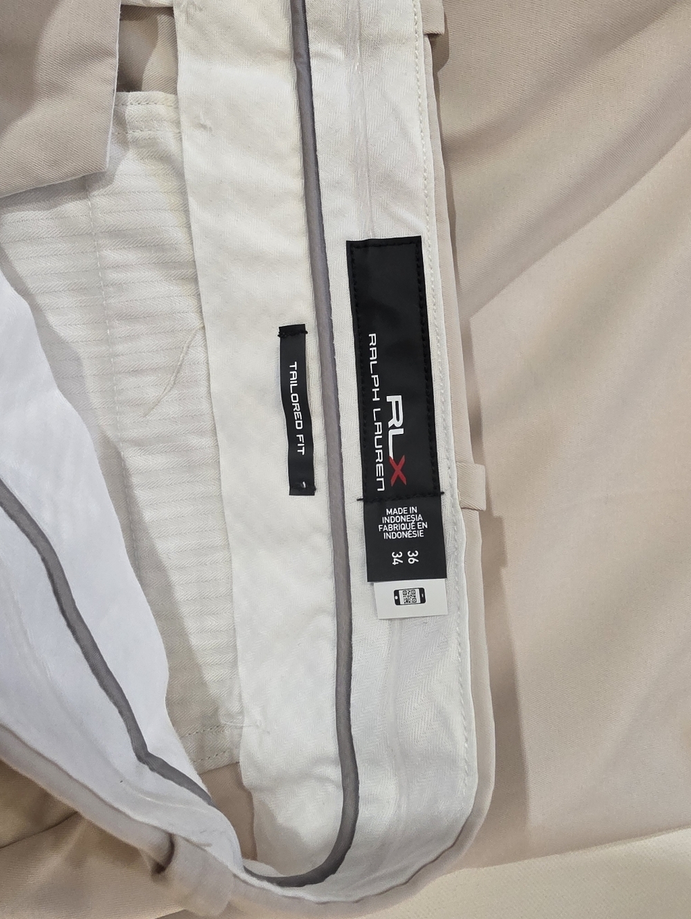 RLX Ralph Lauren Tailored Fit Pants Mens 36 Beige Khaki Preppy Golf Minimalist - Picture 4 of 4